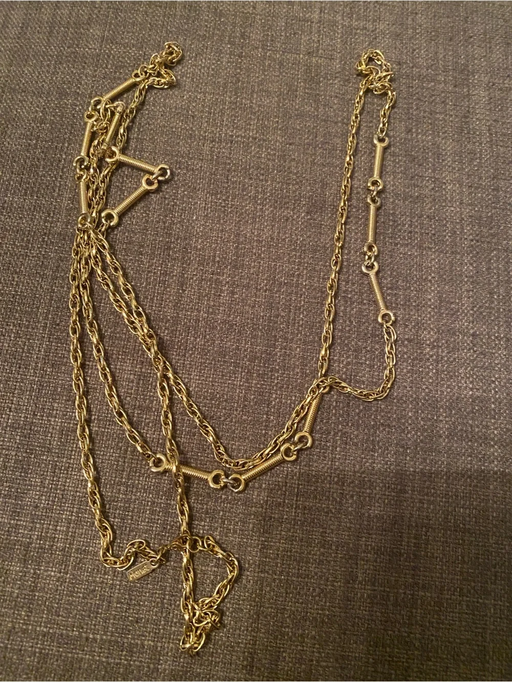 Vintage Monet Statement Chain Necklace with Monet Pendent